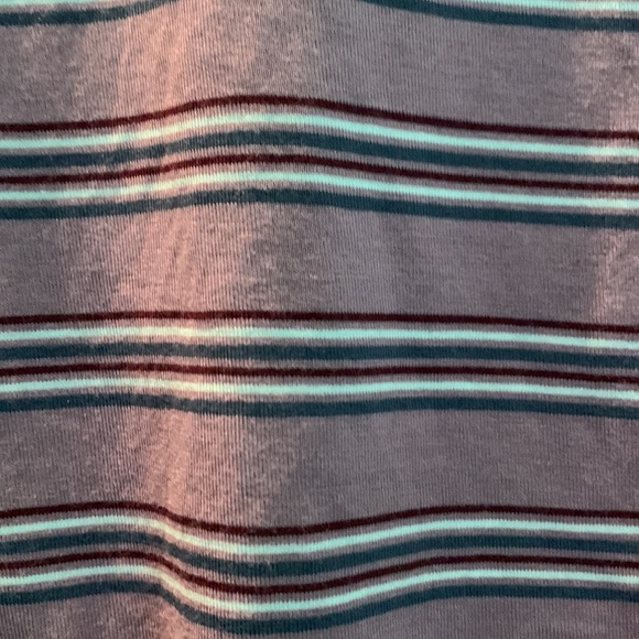 Lavender top with burgundy, black,grey and white strips - Picture 2 of 2